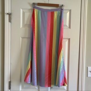 Olivia Rubin rainbow midi skirt size 2 🌈